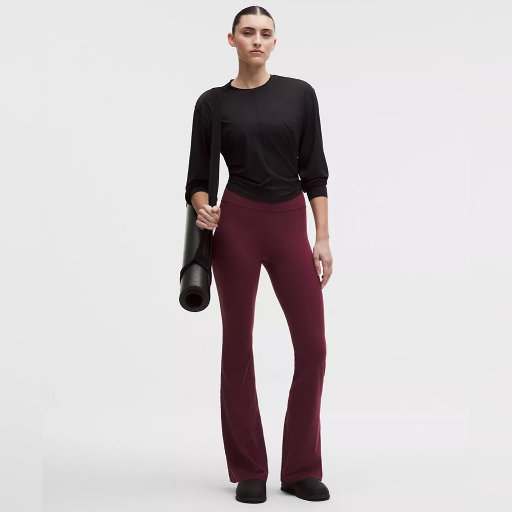 Lululemon Groove Nulu High-Rise Flared Pant Burgundy Bay Size 4 NWT